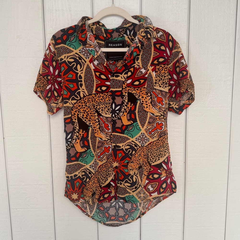 Reason Multi Pattern Button Down Shirt